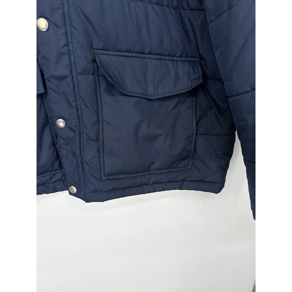 Lands End Mens XL Navy Blue Puffer Jacket Coat Full Zip Lightweight Insulated - Picture 4 of 11